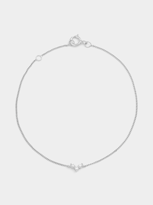 Sterling Silver Lab Grown Diamond Forever Trio Bracelet