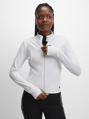 TS Womens Contour Zip Through White Top