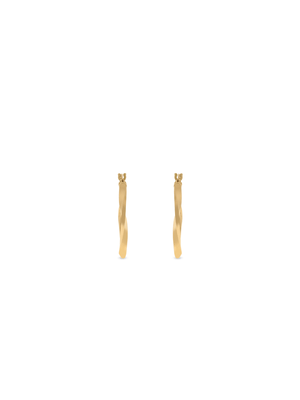 Yellow Gold Oval Twist Hoop Earrings