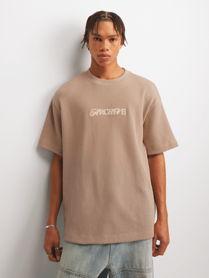 Archive Men's Chain Stitch Brown Waffle T-Shirt