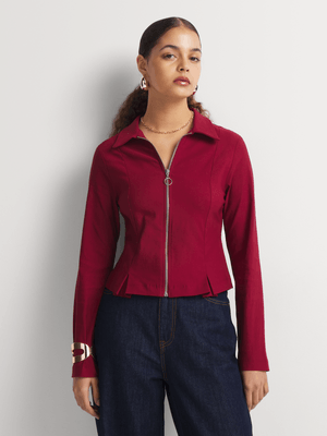 Y&G Fitted Zip Through Long Sleeve Shirt