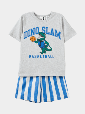 Cotton On Kids Grey Kelce Short Sleeve Pyjama Set