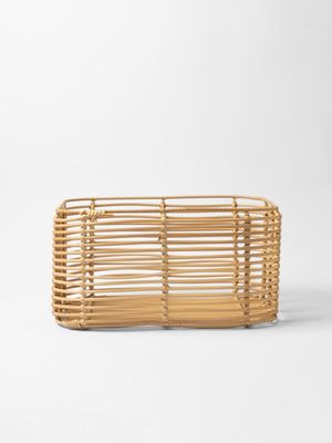 Woven Storage Basket Plastic Rattan Medium