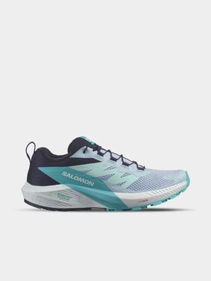 Salomon Womens Sense Ride 5 Blue/Carbon/Peacock Trail Shoes
