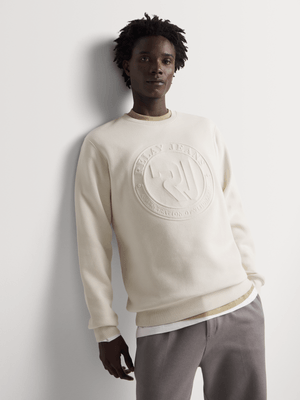 Relay Jeans Embossed Ecru Sweater