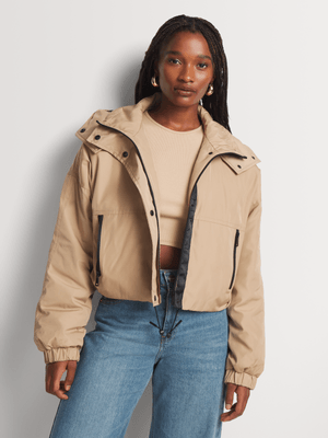 Y&G Hooded Rib Hem Parka Jacket