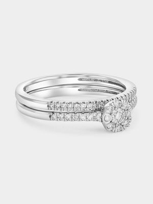 White Gold 0.3 Lab Grown Diamond Solitaire Illusion Twinset Ring