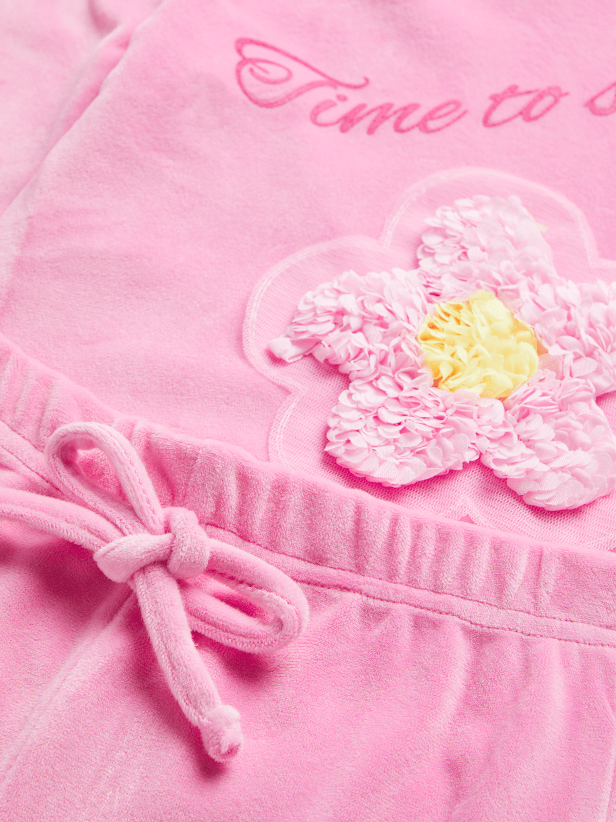 Jet Younger Girls Pink Flower Velour Pyjama Set | Bash