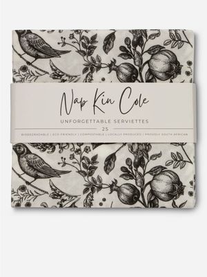 Black And White Pomegranate Paper Napkins 40x40