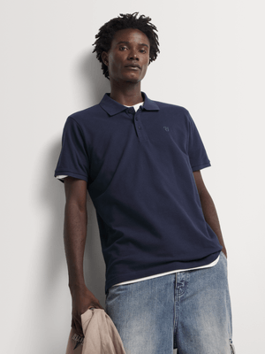 Relay Jeans Men's Pique Navy Golfer