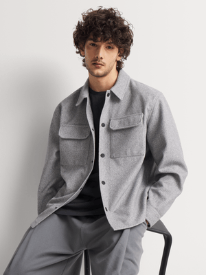 Markham Men's Melton Grey Overshirt