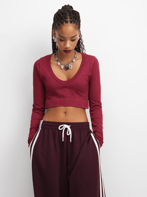 The FIX Women's Burgundy Seamless Top With Wide Band