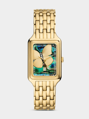 Fossil Raquel Abalone Dial Gold Plated Stainless Steel Bracelet Watch