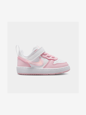 Junior Infant Nike Court Borough Low White/Pink Sneakers