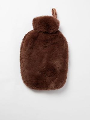 Plush Hot Water Bottle Conker Brown
