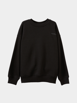 Cotton On Kids Black Boy Sammy Oversize Crew Sweatshirt