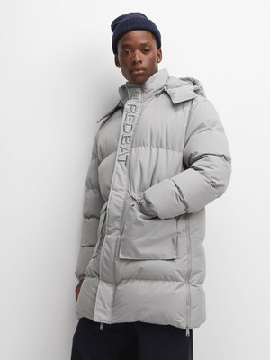 Redbat Men's Grey Hooded Parka Jacket