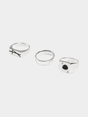 Markham Men's Ace Spades Silver Ring Set