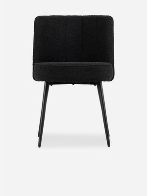 Rotunda Boucle Dining Chair Black