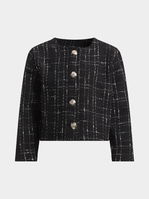 Exact Older Girl's Black & White Checked Jacket