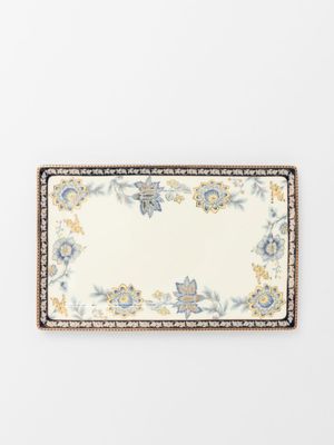 Florentina Gold Rim Platter 25cm Blue