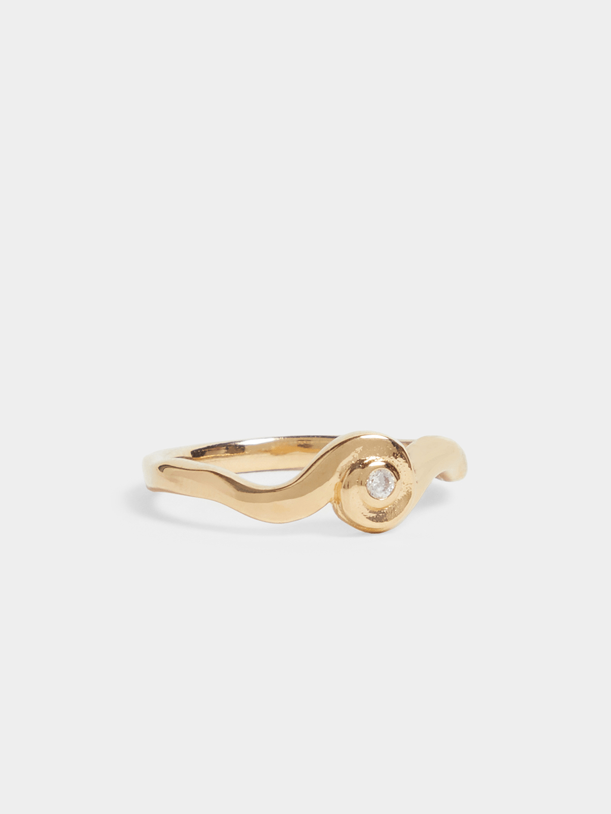 18ct Gold Plated & CZ Swirl Ring | Bash
