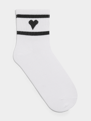 The FIX Unisex White & Black Heart Deck Of Cards Socks