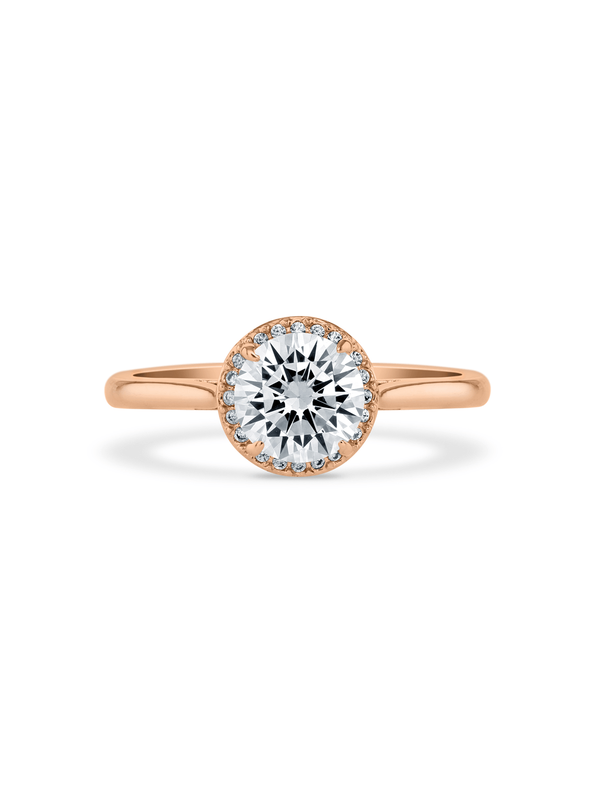 Rose Gold Moissanite Oval Halo Women’s Ring | Bash