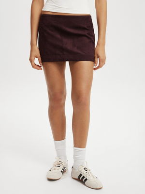 Women's Cotton On Burgundy Suede Mini Skirt
