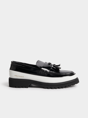 Jonathan D Men's J Paolo Dice Black Loafers