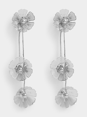 Layered Dainty Flower Drop Earrings