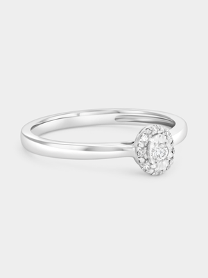 Sterling Silver Lab Grown Diamond Oval Halo Ring