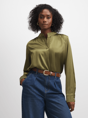Jet Women's Fatigue Satin Shell Blouse