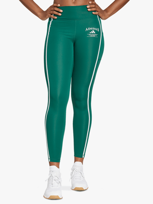 adidas Womens Optime Heritage Collegiate Green Leggings