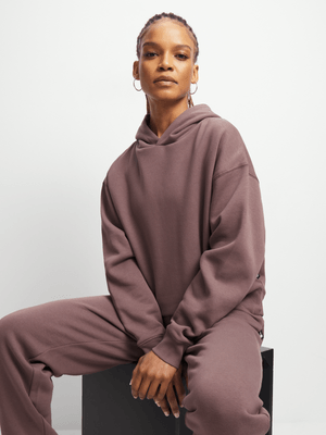TS Womens Dynamic Fleece Taupe Boxy Hoodie