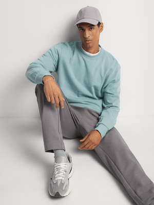 Men's Markham Basic Aqua Crewneck Sweater