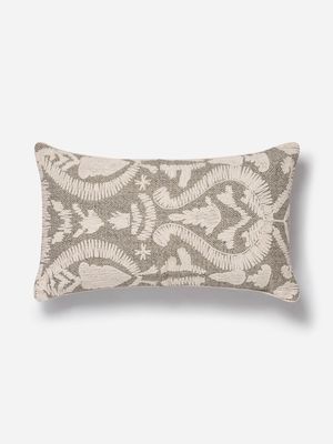 Naomi Embroidered Scatter Cushion  Natural 35x60