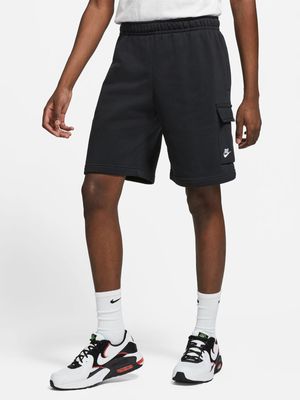 Nike Mens Sportswear Club Fleece Black Cargo Shorts