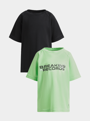 TS Boys 2-Pack Graphic Green/Black Performance Tee