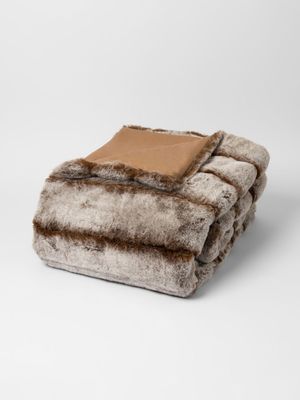 Broad Rib Faux Fur Blanket Chocolate 150x180