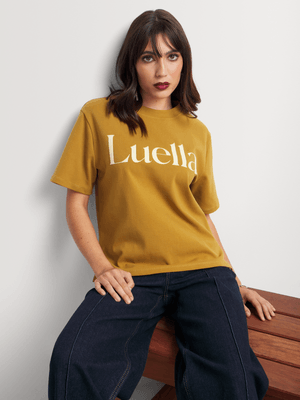 Luella Tonal Velour Logo T-Shirt