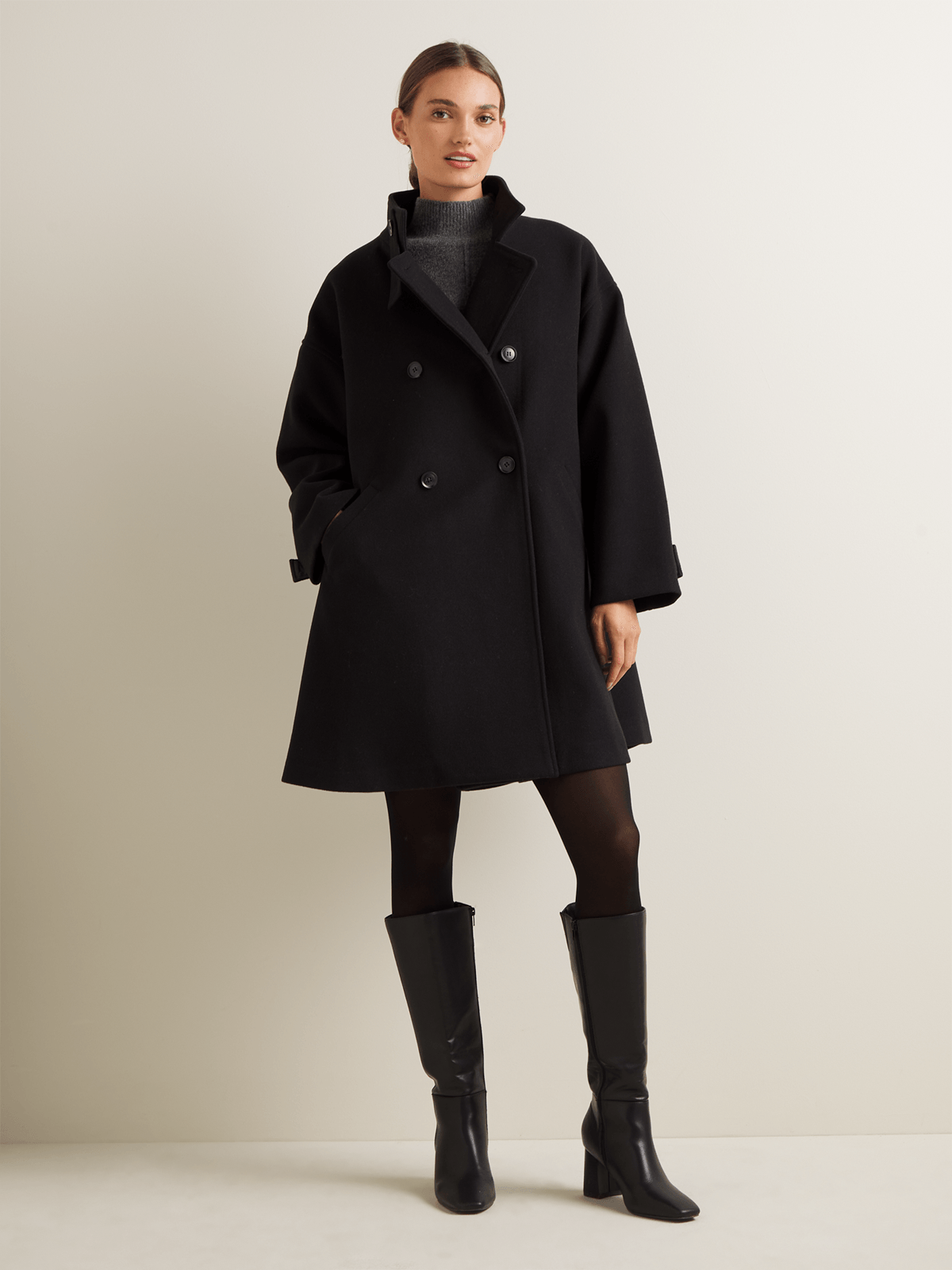 Women's Iconography Double Breasted Melton Swing Coat | Bash