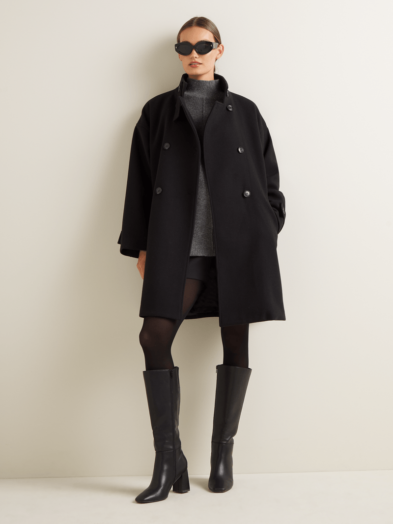 ジャケット・アウター Lawgy curl double breastedbelt pointcoat Women's Iconography Double Breasted Melton Swing Coat | Bash