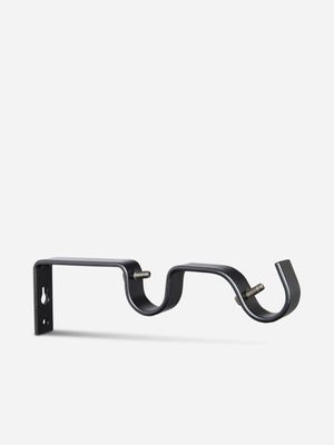 25mm Steel Double Curtain Rod Bracket Onyx