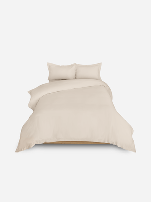 Volpes Egyptian Cotton 300tc Oxford Natural Duvet Cover Set