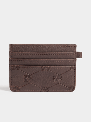 Redbat Unisex Embossed Brown Cardholder