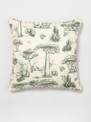 Kim Williams x Molebatsi Toile Du Sud Scatter Cushion Black 55x55cm