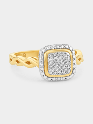 Yellow Gold Earth Grown Diamond Multi-Stone Cushion Halo Ring