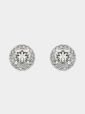 Sterling Silver Crystal Women's April Birthstone Stud Earrings