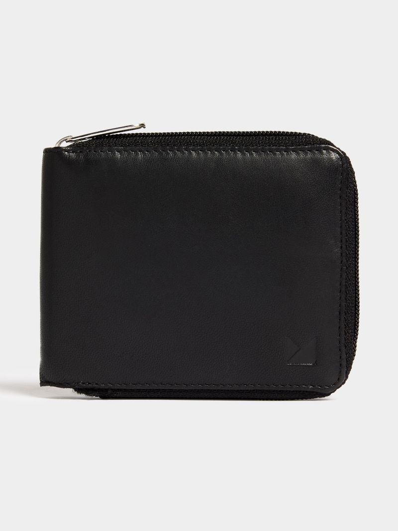 Men's Markham Embossed Zip Around Black Wallet - Bash.com